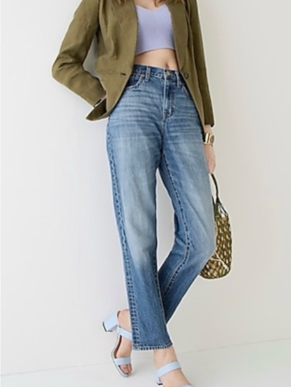 J. CREW Slouchy Boyfriend Jeans 27 Mid Rise 80’s Vintage Look 100% Cotton EUC
